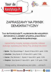 Piknik demokratyczny Tour de Konstytucja w Bytowie, Człuchowie, Czarnem i Chojnicach