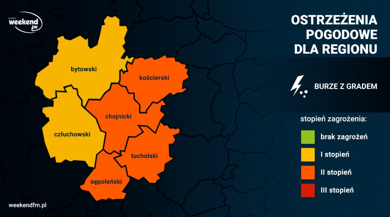 Uwaga na burze z gradem. W porywach może wiać nawet do 100 km/h. IMGW wydał alerty pogodowe dla całego regionu