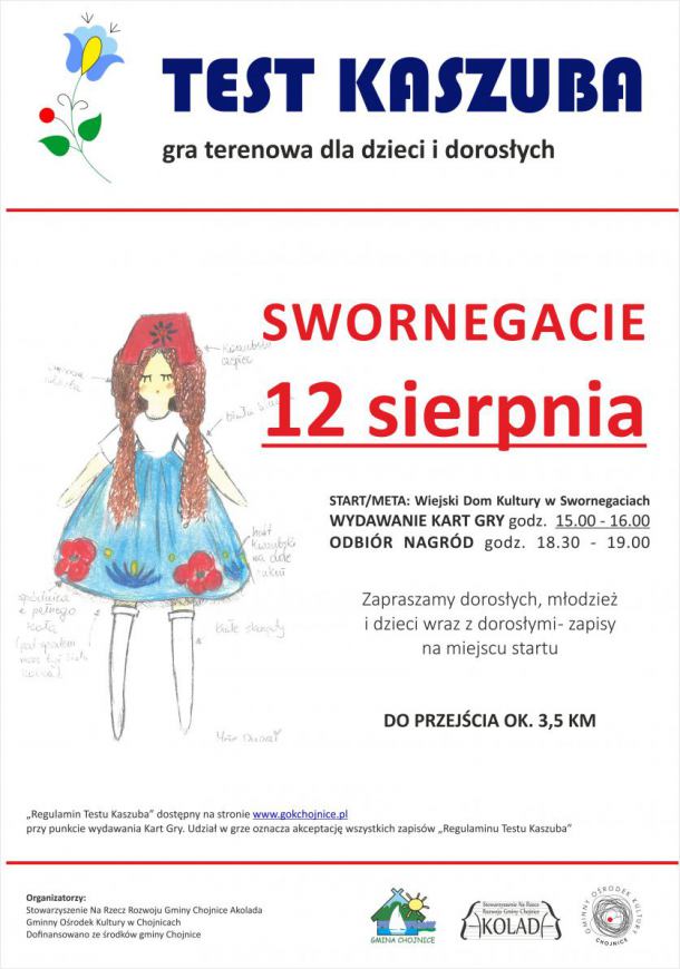 Swornegacie zapraszają na doroczny "Test Kaszuba". To gra terenowa dla całych rodzin