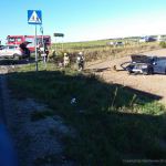 Wypadek na skrzyżowaniu dróg wojewódzkich w Konarzynkach. fot. KP PSP Chojnice