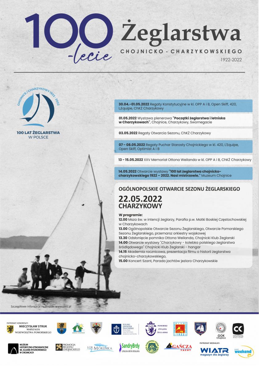 Tak będziemy świętować 100-lecie żeglarstwa chojnicko-charzykowskiego. ChKŻ opublikował program obchodów