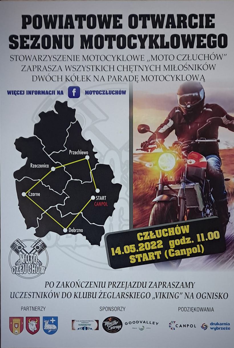 Parada motocykli przejedzie przez niemal cały powiat człuchowski. W sobotę Powiatowe Otwarcie Sezonu Motocyklowego
