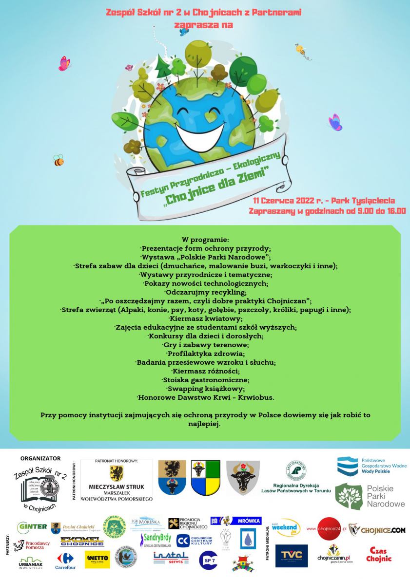 W najbliższą sobotę w Parku Tysiąclecia w Chojnicach odbędzie się Festyn Przyrodniczo-Ekologiczny 
