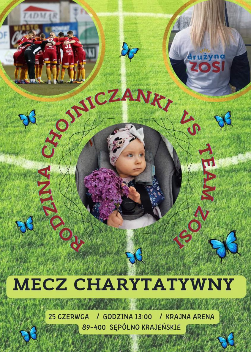 W Sępólnie Krajeńskim odbędzie się mecz charytatywny Rodzina Chojniczanki kontra Team Zosi Szcześniewskiej