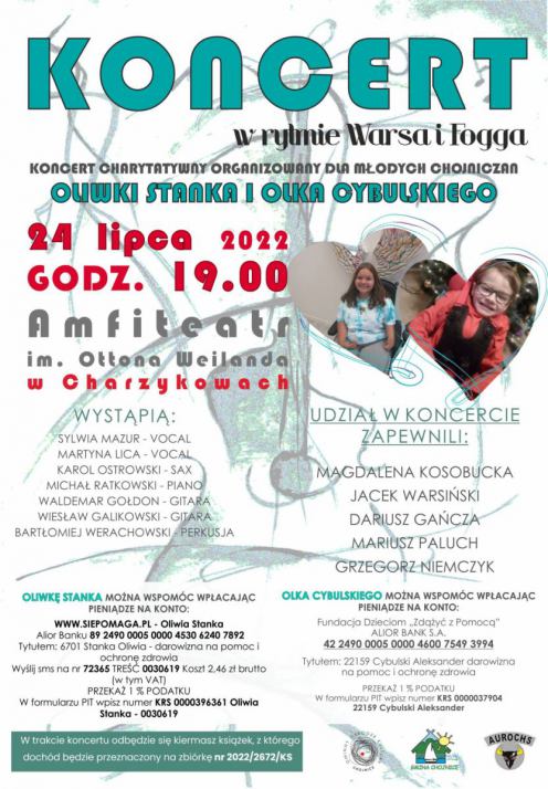 Koncert charytatywny "W rytmie Warsa i Fogga" w Charzykowach już w najbliższą niedzielę (ROZMOWA)