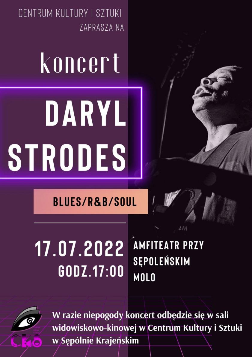 Amerykański bluesman Daryl Strodes wystąpi dziś 17.07 na molo w Sępólnie Krajeńskim