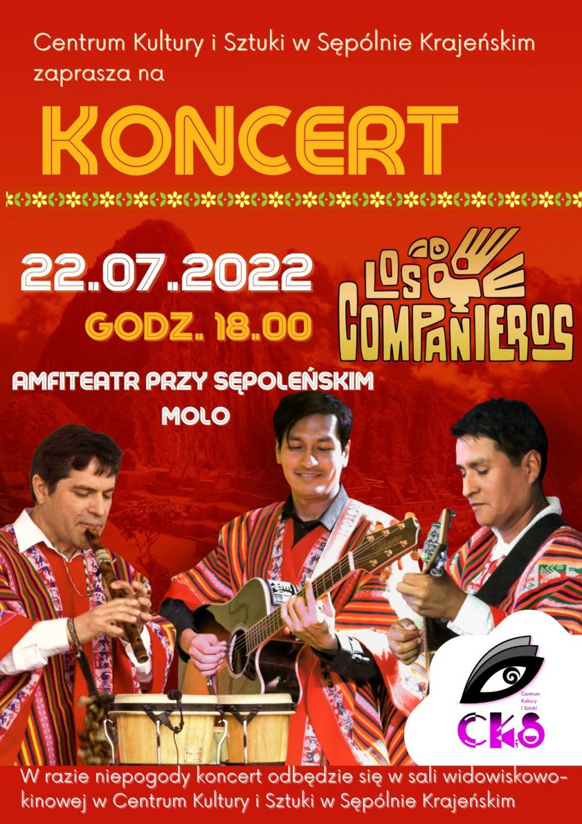 Peruwiański zespół Los Companieros wystąpi w piątek na molo w Sępólnie Krajeńskim