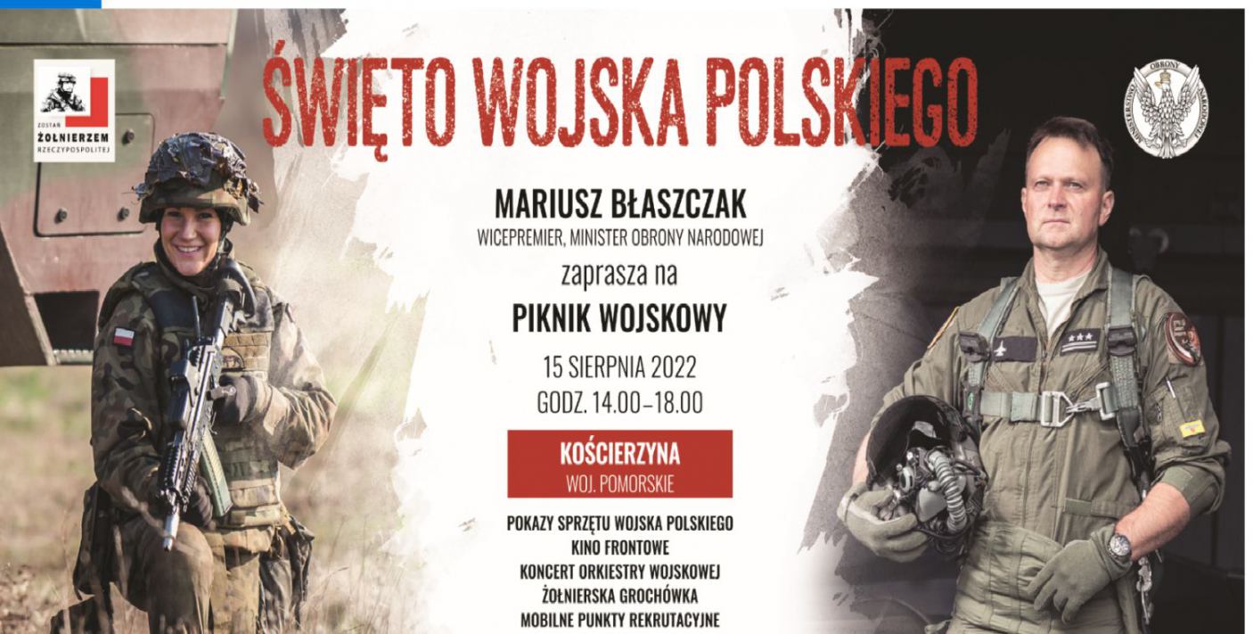 W Kościerzynie dziś 15.08. piknik z okazji Święta Wojska Polskiego