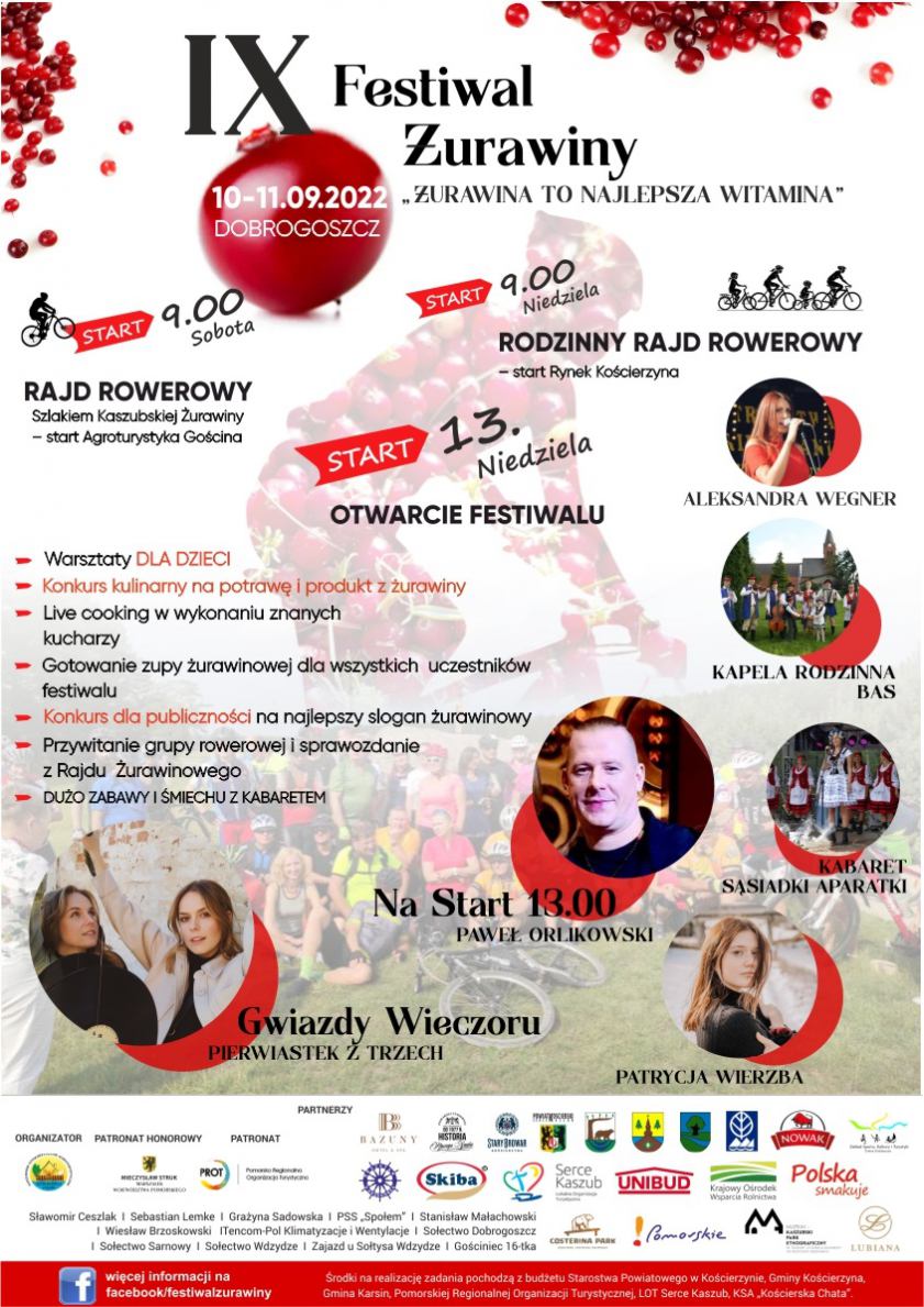 W najbliższy weekend w gminie Kościerzyna odbędzie się 9. Festiwal Żurawiny
