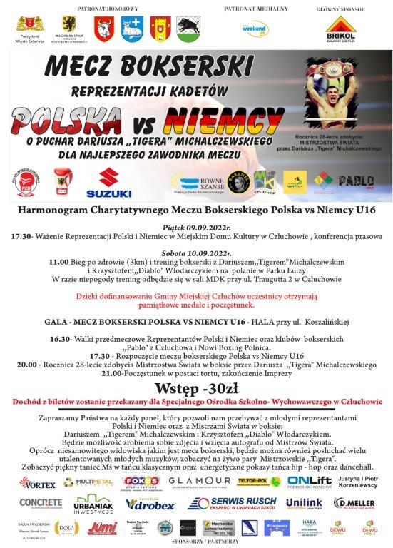 W piątek oficjalne ważenie przed meczem bokserskim Polska - Niemcy w Człuchowie