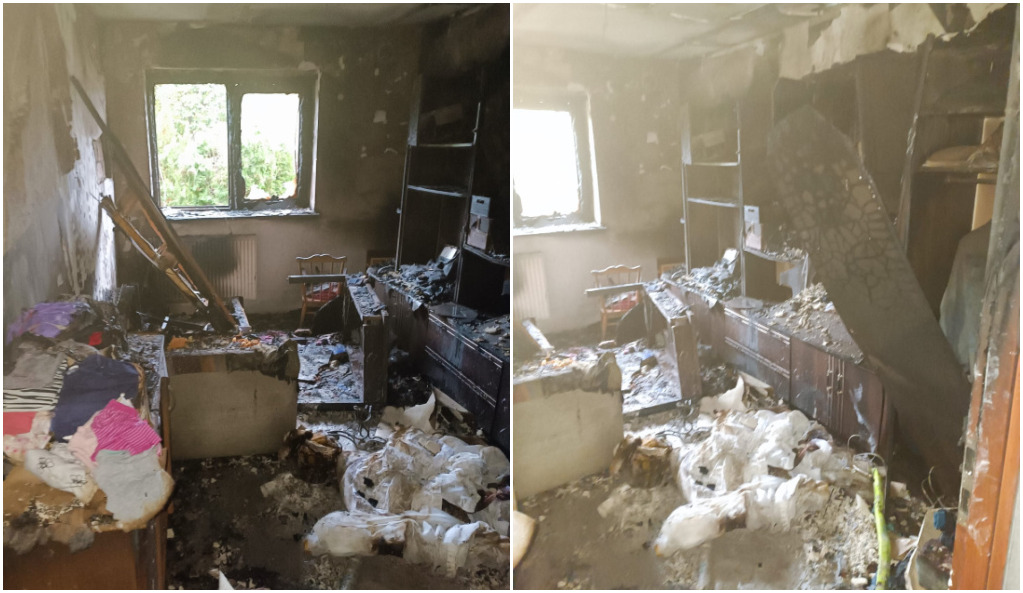 W Wyczechach koło Czarnego spłonęło mieszkanie w budynku wielorodzinnym. Na szczęście nikomu nic się nie stało FOTO