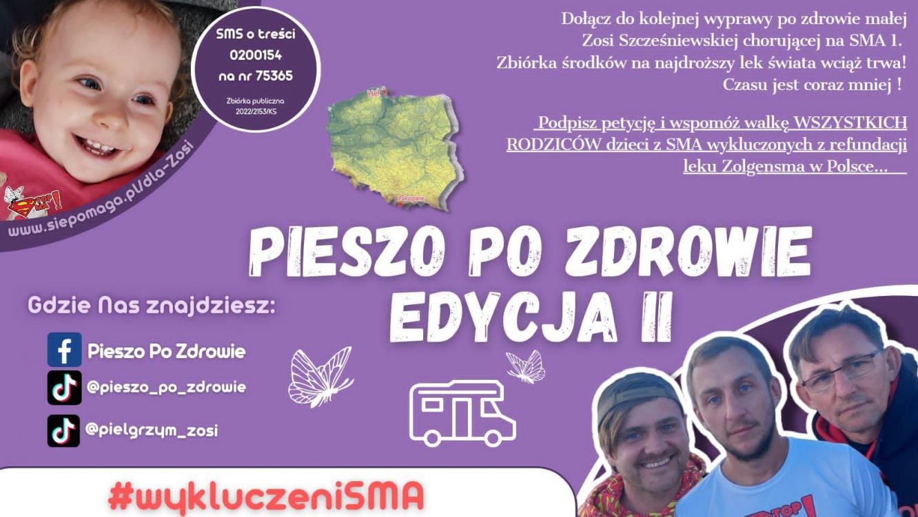 Ojciec chorej na SMA Zosi z Wałdowa k. Sępólna, ponownie ruszył w Polskę, by walczyć o refundację leku
