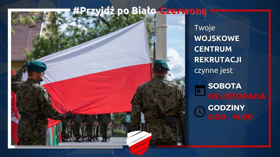 Wojskowe Centrum Rekrutacji w Człuchowie zaprasza na sobotnią 5.11. akcję Przyjdź po Biało-Czerwoną