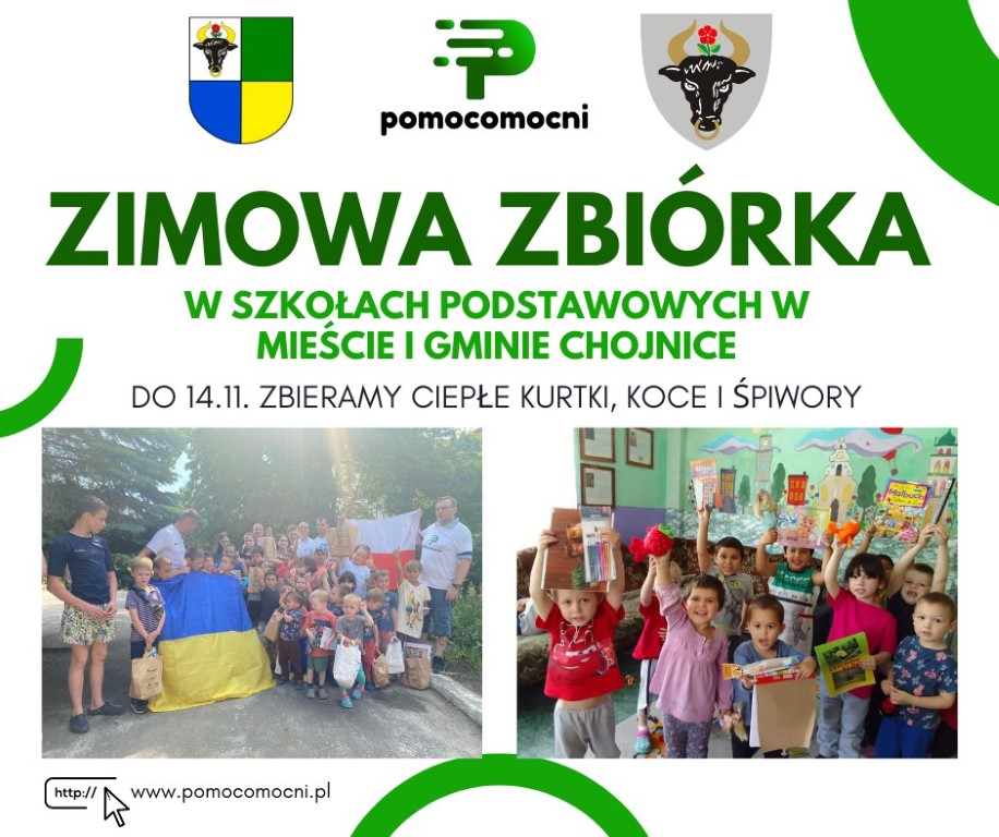Pomocomocni wraz z miastem i gminą Chojnice organizują zimową zbiórkę darów dla domów dziecka w Ukrainie