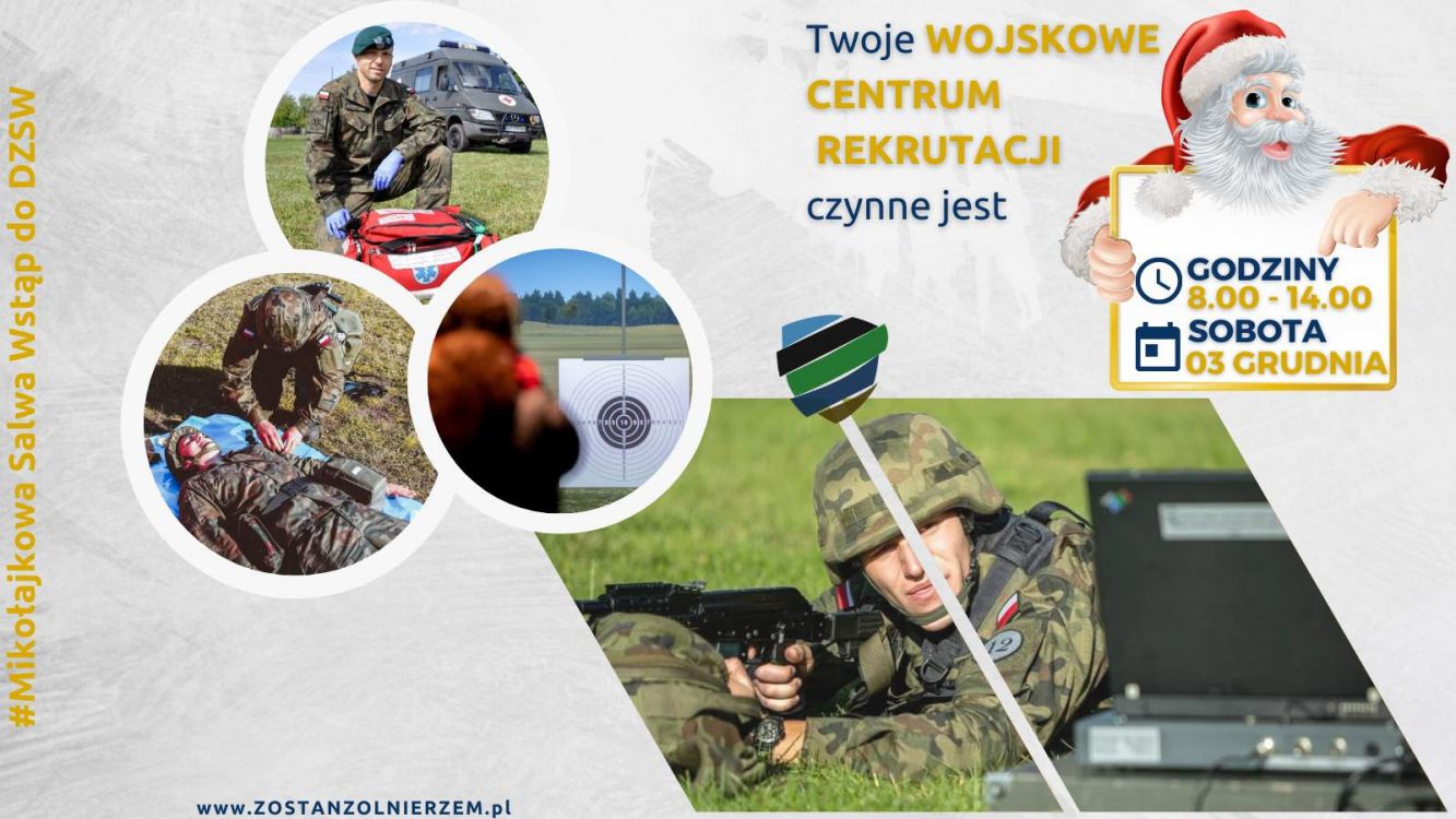 Wojskowe Centrum Rekrutacji w Człuchowie zaprasza w sobotę na Mikołajkową Salwę