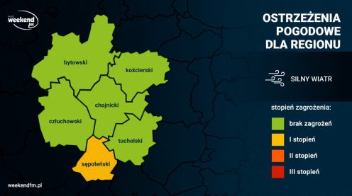 Na drogach może zrobić się niebezpiecznie. IMGW ostrzega przed oblodzeniami. W powiecie sępoleńskim może też silnie wiać