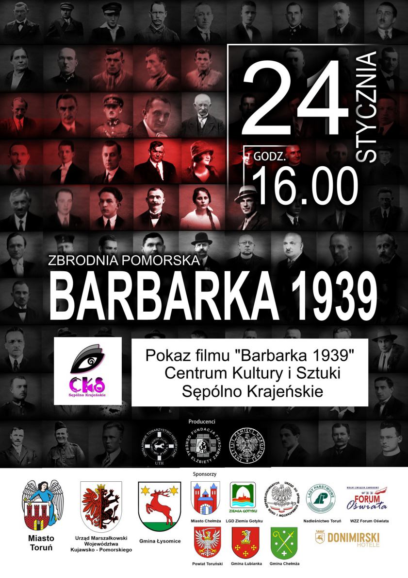 W Sępólnie Krajeńskim zostanie dziś 24.01. wyświetlony film Barbarka39 Zbrodnia Pomorska