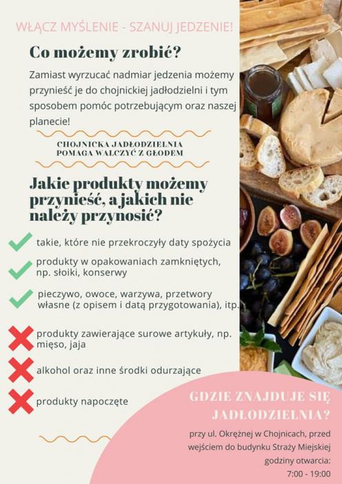 Chojnicka jadłodzielnia pomaga walczyć z głodem wśr&oacute;d ubogich. Można zostawiać świąteczne potrawy 