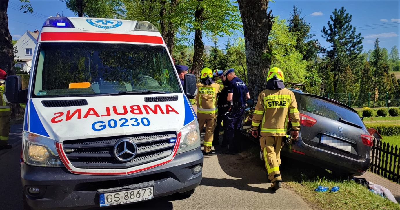 Trzy osoby ranne w wypadku w Trzebiatkowej w gminie Tuchomie 