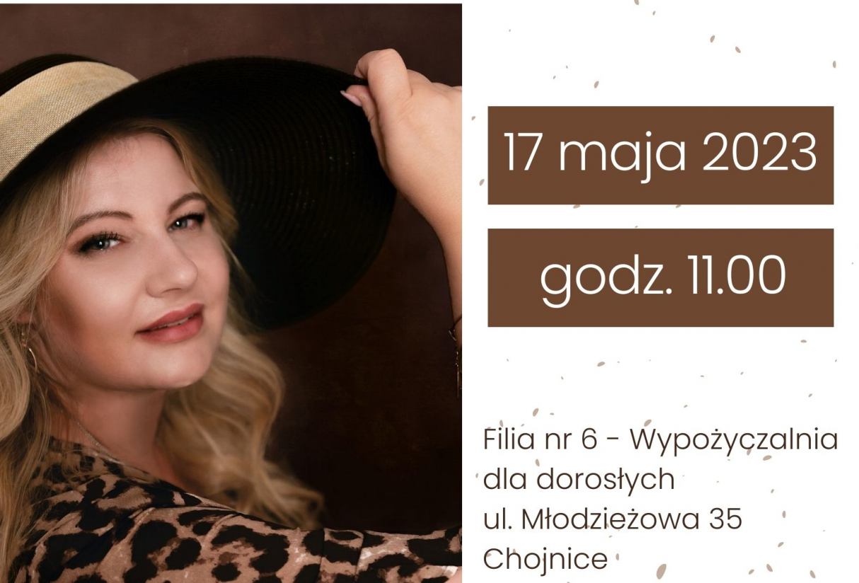 Pisarka Sylwia Kubik odwiedzi dziś 17.05. filię biblioteki w Chojnicach