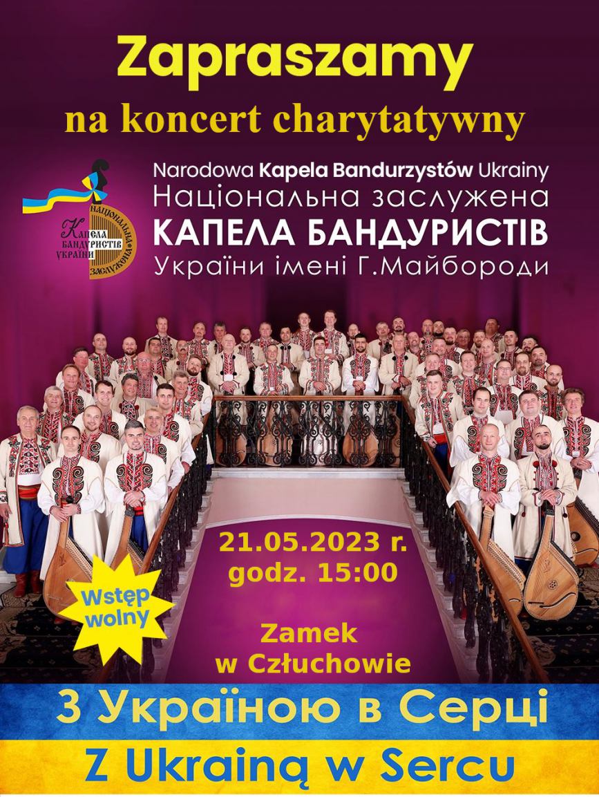 Z Ukrainą w sercu. W niedzielę w Człuchowie koncert charytatywny Narodowej Kapeli Bandurzystów Ukrainy