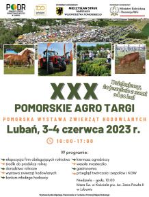 Pomorska Wystawa Zwierząt Hodowlanych i nowinki z zakresu rolnictwa. W Lubaniu odbędą się Pomorskie Agro-Targi