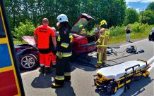 Zderzenie dwóch samochodów osobowych na DK 20 między Kramarzynami i Głodowem. Jedna osoba poszkodowana (FOTO)