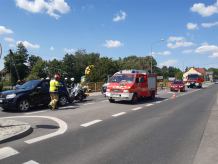 Kolizja w Silnie w gminie Chojnice. Motocykl najechał na tył samochodu osobowego