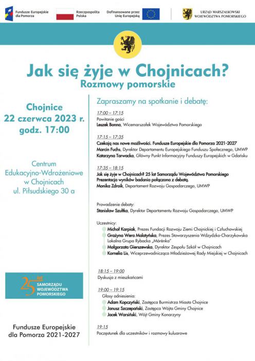Dziś (22.06) w Chojnicach spotkanie z urzędnikami marszałka wojew&oacute;dztwa z cyklu "Rozmowy pomorskie" (ROZMOWA)