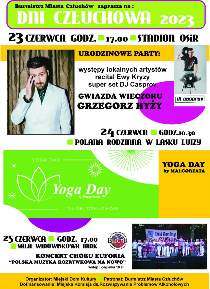 Grzegorz Hyży z zespołem, lokalni artyści i DJ Casprov zagrają dziś (23.06.) na koncercie z okazji Dni Człuchowa (ROZMOWA)