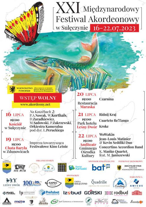 Muzyka akordeon&oacute;w rozbrzmiewa w Sulęczynie. Odbywa się tu 21. Międzynarodowy Festiwal Akordeonowy