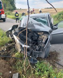 Sprawca niedzielnego wypadku w okolicach Dąbrówki, w gminie Kamień Krajeński był pijany