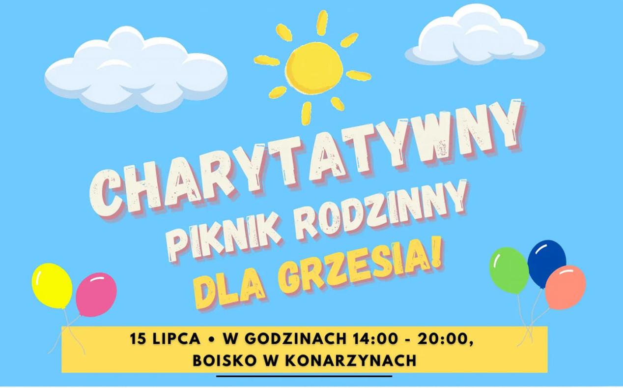 W sobotę 15.07 w Konarzynach odbędzie się piknik dla Grzesia. Mały mieszkaniec Swornegaci choruje na SMA