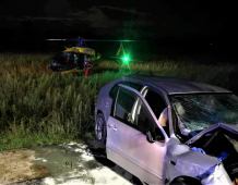 24-latek poważnie ranny w wypadku na trasie Lubań - Nowa Karczma w powiecie kościerskim