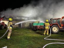 Nocny pożar w gminie Śliwice w powiecie tucholskim. Spłonęła stodoła z płodami rolnymi