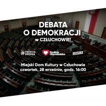 Dziś (28.09.) "Debata o demokracji w Człuchowie". Wezmą w niej udział kandydaci na posłów z ramienia Koalicji Obywatelskiej, Trzeciej Drogi i Lewicy
