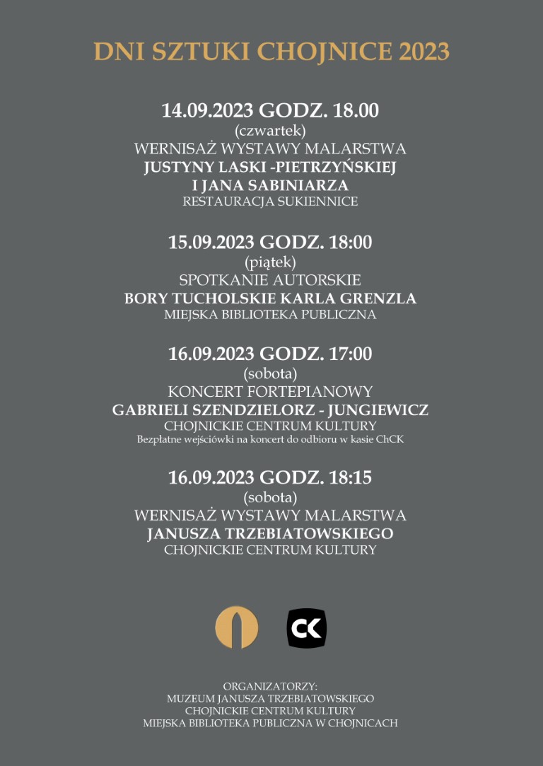 W Chojnicach obchodzone są Dni Sztuki. Dziś 15.09. w programie spotkanie autorskie