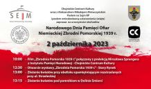 W Chojnicach obchodzony będzie Narodowy Dzień Pamięci Ofiar Niemieckiej Zbrodni Pomorskiej roku