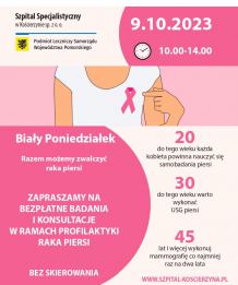 Kościerski szpital organizuje dziś konferencję profilaktyczną dla kobiet "Nie boję się mówić o raku piersi"