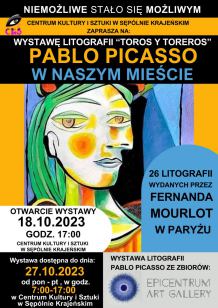 Centrum Kultury i Sztuki w Sępólnie Krajeńskim zaprasza dziś (18.10.) na wystawę litografii Pabla Picassa