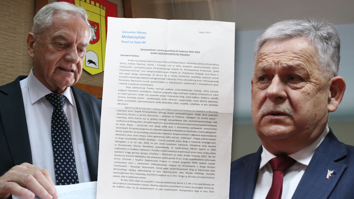 Starosta człuchowski Aleksander Gappa zarzuca Aleksandrowi Mrówczyńskiemu kłamstwa w sprawozdaniu z pracy poselskiej