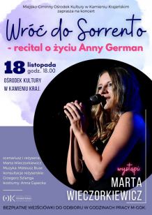 "Wróć do Sorrento" - spektakl muzyczny o Annie German jutro (18.11) w Kamieniu Krajeńskim