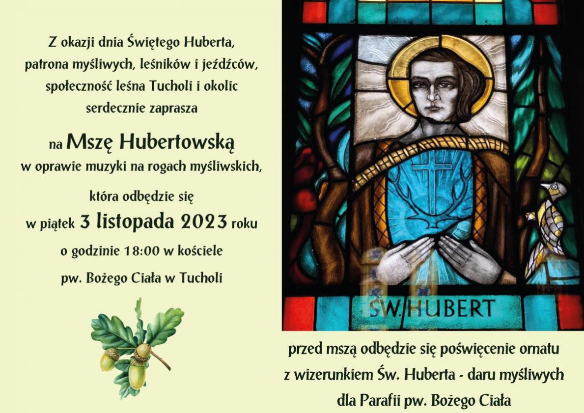 Msza hubertowska z muzyką rogów myśliwskich odbędzie się dziś 3.11 w Tucholi