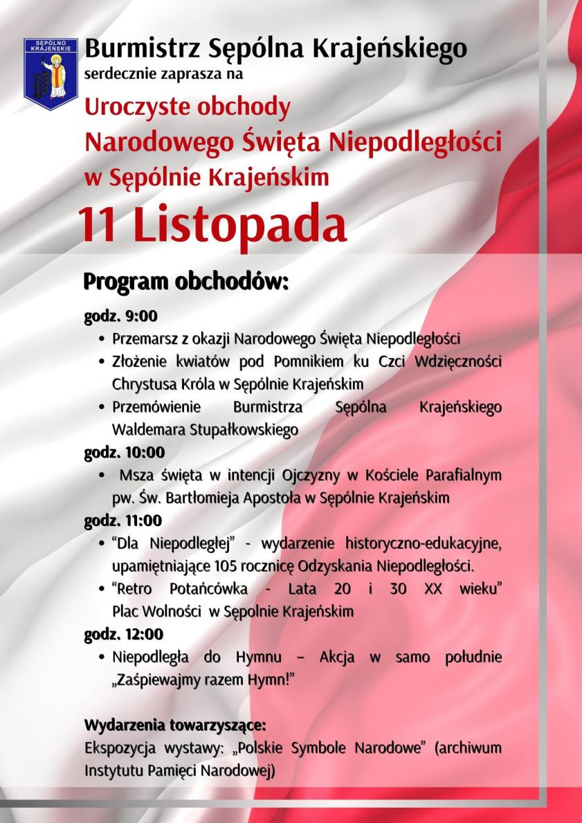 Sępólno Krajeńskie będzie świętować 105. rocznicę odzyskania niepodległości. Program