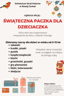 Szlachetna inicjatywa strażaków. OSP Nowa Cerkiew i Rytel organizują świąteczne paczki dla dzieci z oddziału onkologii