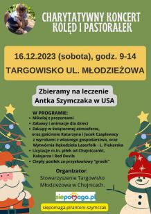 Charytatywny koncert kolęd i pastorałek w sobotę w Chojnicach. Organizatorem jest Stowarzyszenie Targowisko Młodzieżowa