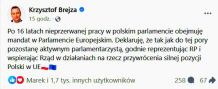 Krzysztof Brejza zastąpi Radosława Sikorskiego w Parlamencie Europejskim. Obaj kandydowali z okręgu wyborczego nr 2