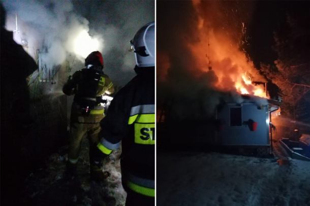 Najpierw strażacy interweniowali w Łubianie, potem płonął domek letniskowy w Gostomiu. Pożary w gminie Kościerzyna