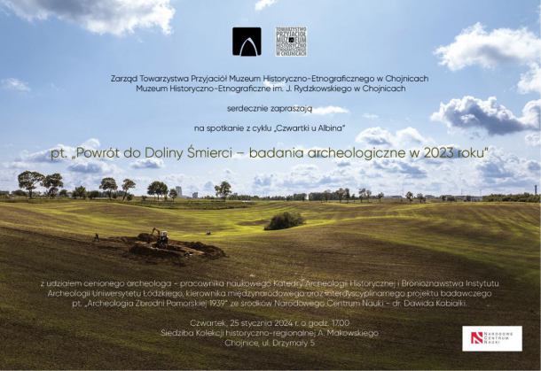 "Czwartki u Albina" - wykład archeologa, dra Dawida Kobiałki o Dolinie Śmierci w Chojnicach