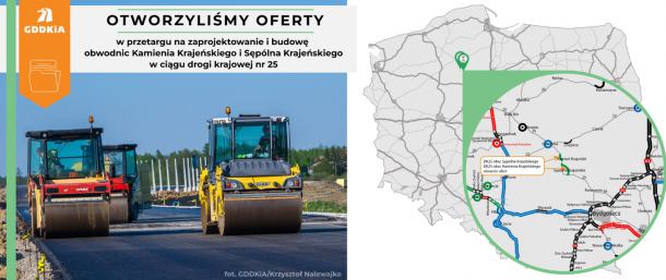 Sześciu oferentów stanęło do przetargu na projekt i budowę obwodnic Kamienia i Sępólna Krajeńskiego